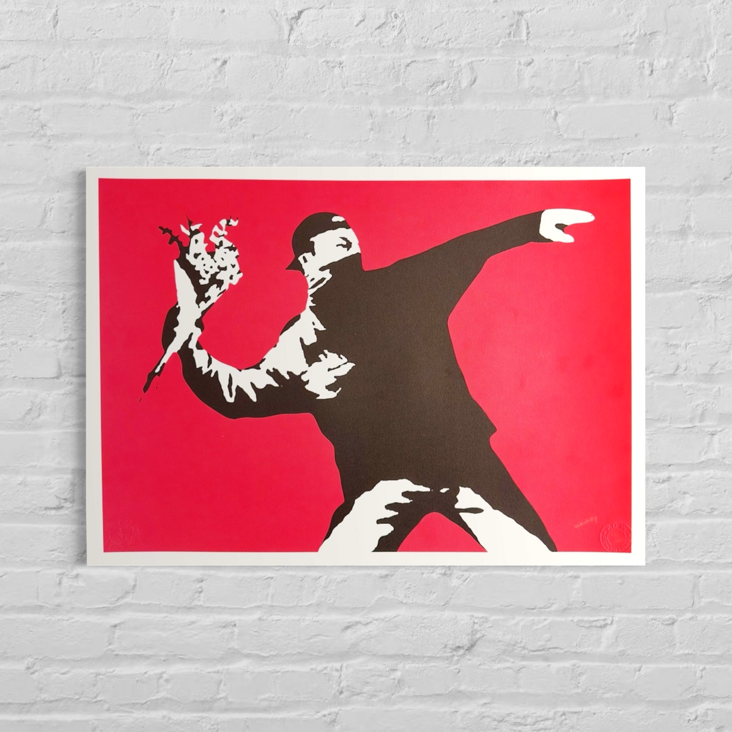 Banksy Love Is in the Air Lithographie Arches 300 g/m² 42 x 59 cm
