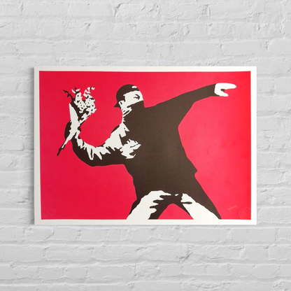 Banksy Love Is in the Air Lithographie Arches 300 g/m² 42 x 59 cm